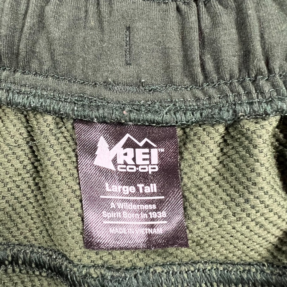 REI Sweatpants Joggers Mens Large Tall LT Green Active Camping Drawstrings - Picture 2 of 15